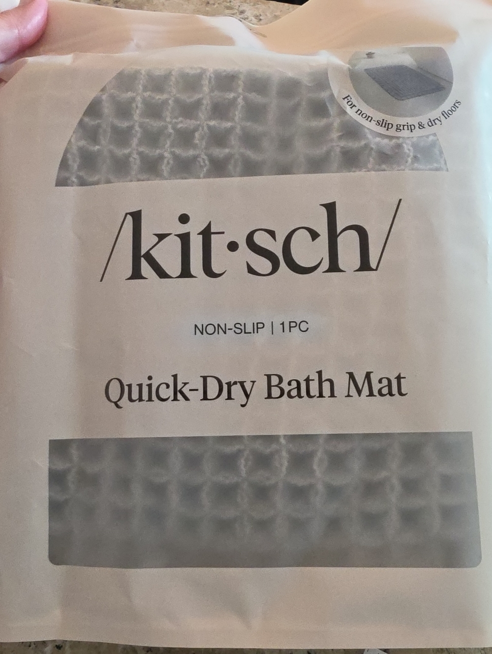 Kitsch Quick-Dry Bath Mat - Gray